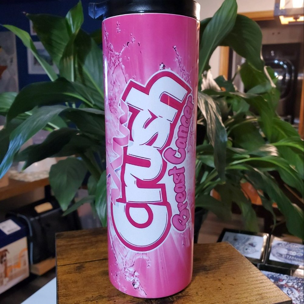 Crush Breast Cancer 20oz Tumbler with duo lids 🎉sale